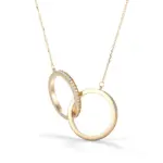 18k gold round lab grown diamond prong set pendent necklace 1