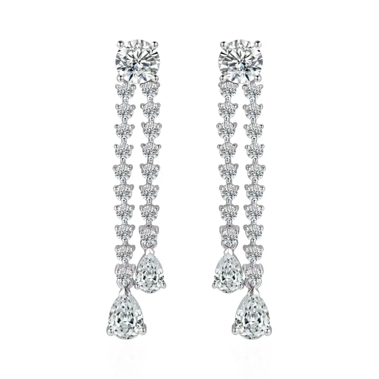 18k white gold round lab grown diamond prong set drop earring 1 1.webp