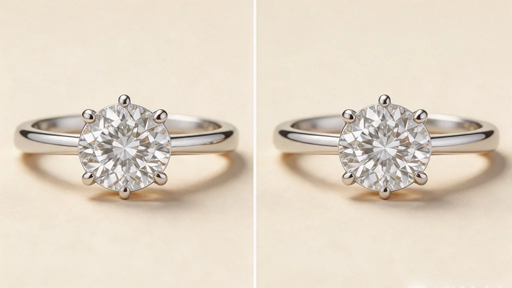Lab grown vs natural diamonds in a split comparison hero image