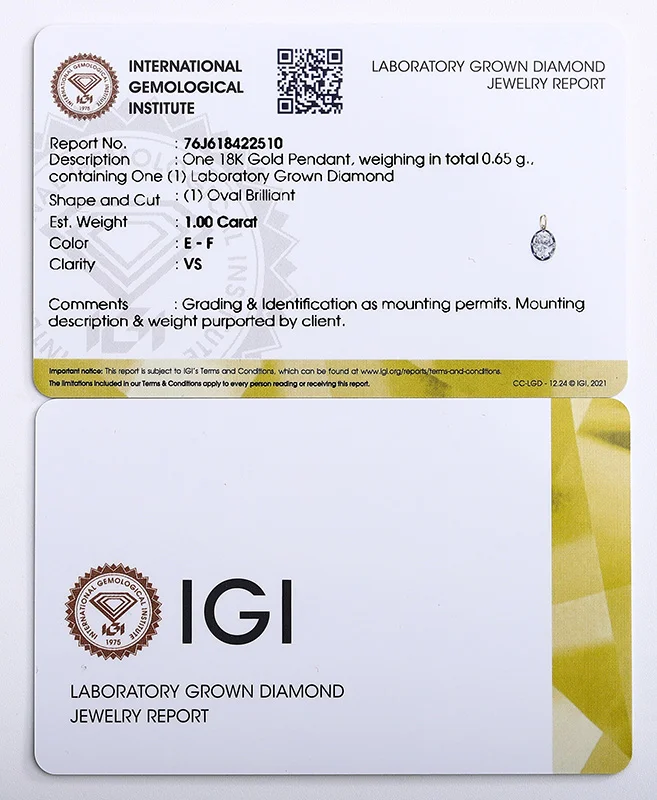 igi certification card sample