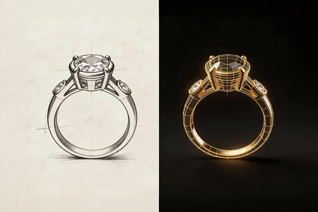 jewelry customization 3d drawing