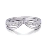 platinum round lab grown diamond prong set stackable ring 1