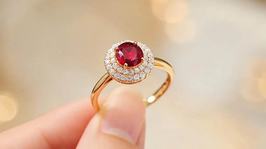 red gemstone jewellery 18K gold ruby ring by Provence Jewellery