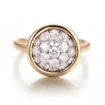 10k gold cluster engagement ring featuring round lab grown diamond 1
