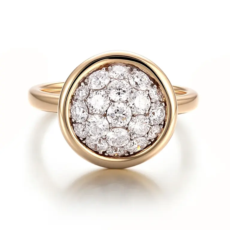 10k gold cluster engagement ring featuring round lab grown diamond 1
