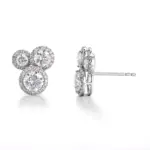 10k gold exquisite stud earrings with round lab grown diamond 1