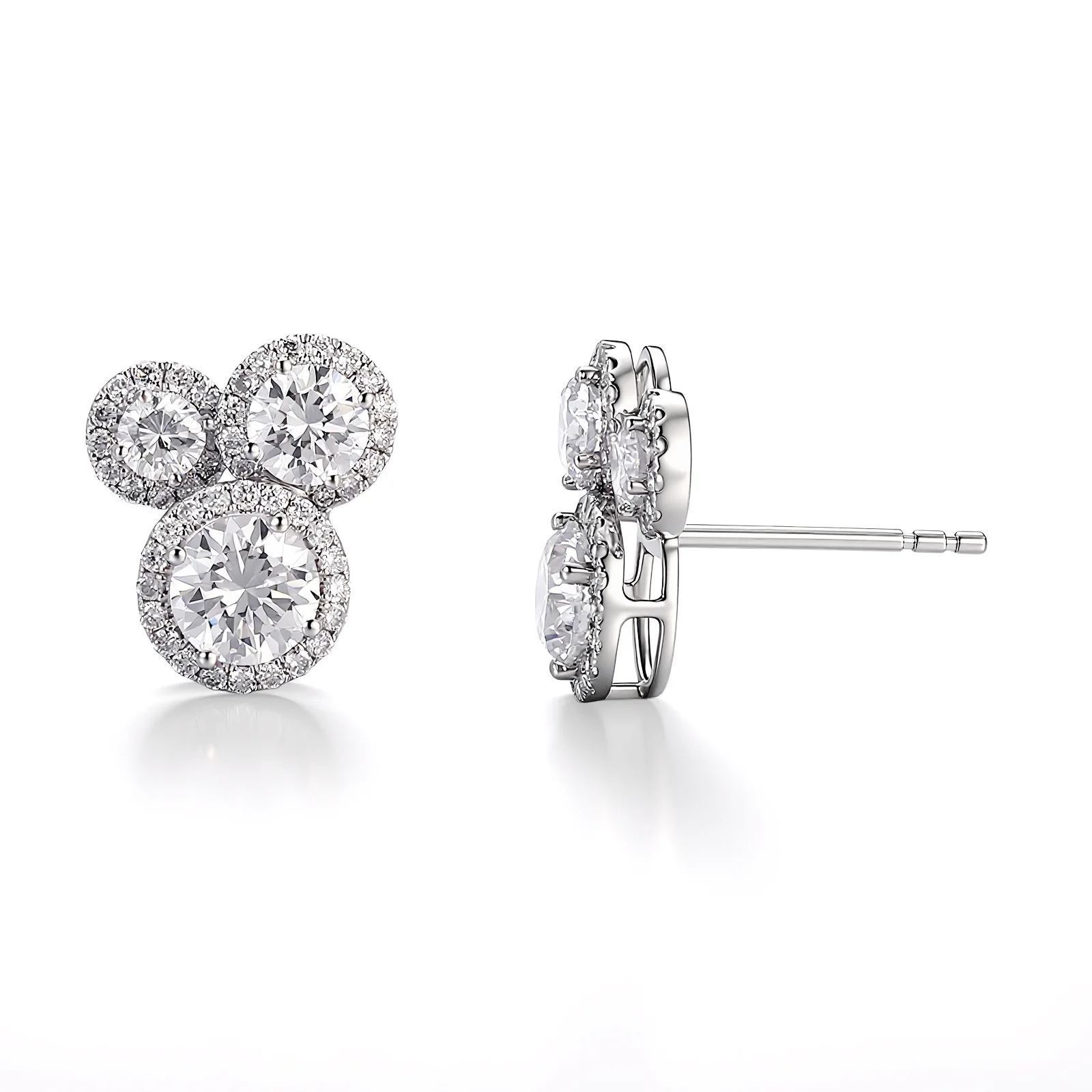 10k gold exquisite stud earrings with round lab grown diamond 1 10k gold exquisite stud earrings with round lab grown diamond 1