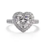 10k gold halo engagement ring featuring heart lab grown diamond 1