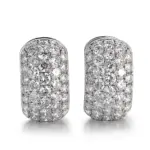 10k gold polished hoop earrings with round lab grown diamond 1