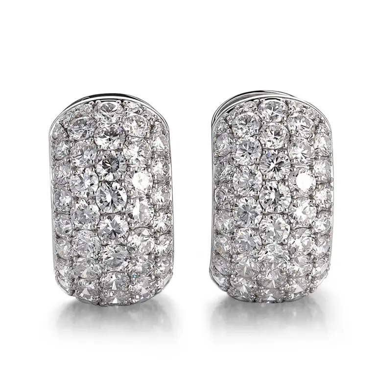 10k gold polished hoop earrings with round lab grown diamond 1