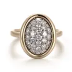 10k gold round lab grown diamond vintage inspired cluster ring 1