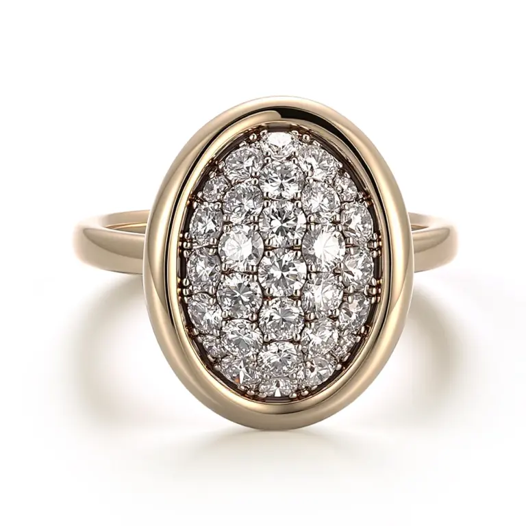 10k gold round lab grown diamond vintage inspired cluster ring 1