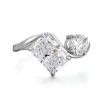 14k gold 0 8ct radiant round lab grown diamond toi et moi engagement ring 1