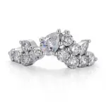 14k gold 1 45ct round lab grown diamond cluster engagement ring 1