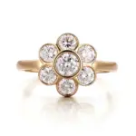 14k gold 1 4ct round lab grown diamond cluster engagement ring 1