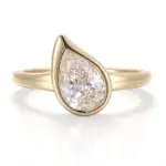 14k gold 1 5ct pear lab grown diamond solitaire engagement ring 1