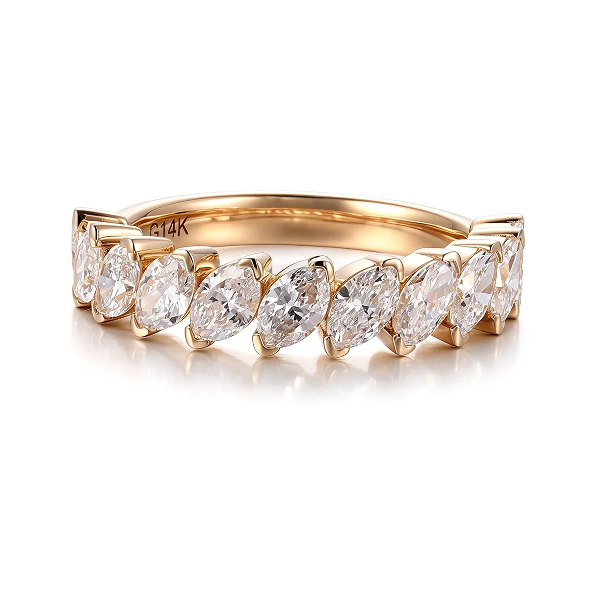 14k gold 1 87ct marquise lab grown diamond eternity ring 1 14k gold 1 87ct marquise lab grown diamond eternity ring 1
