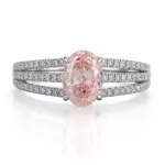 14k gold 1 8ct oval diamond sapphire split shank engagement ring 1