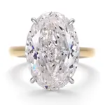 14k gold 12ct oval lab grown diamond hidden halo engagement ring 1