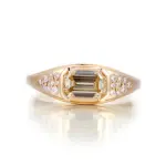 14k gold 1ct emerald lab grown diamond cluster engagement ring 1