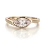 14k gold 1ct marquise lab grown diamond solitaire engagement ring 1