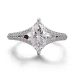 14k gold 1ct marquise lab grown diamond split shank engagement ring 1