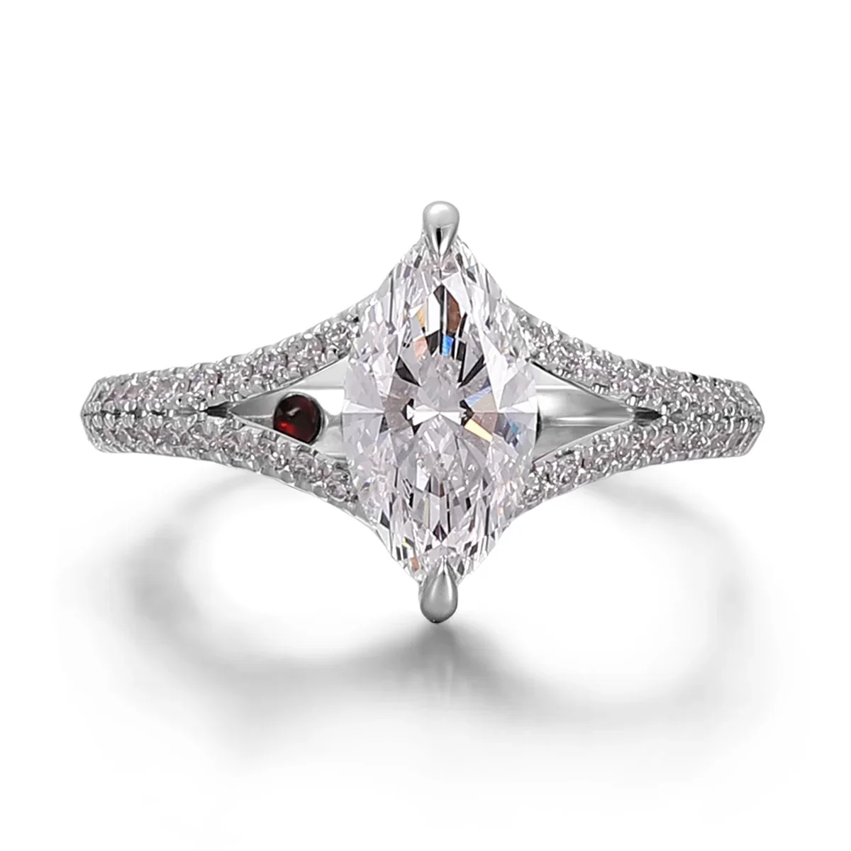 14k gold 1ct marquise lab grown diamond split shank engagement ring 1 14k gold 1ct marquise lab grown diamond split shank engagement ring 1