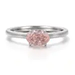 14k gold 1ct pink oval diamond sapphire solitaire engagement ring 1