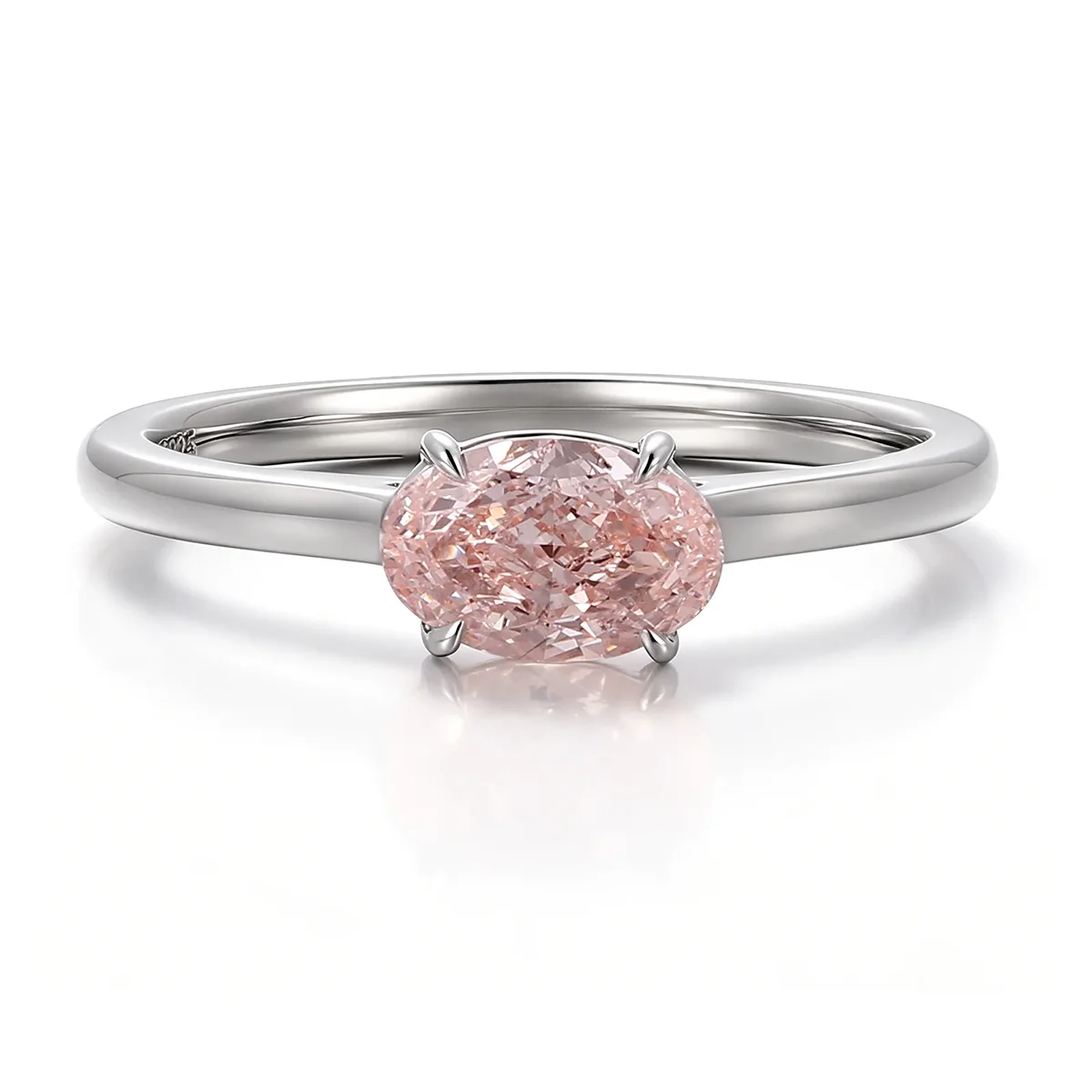 14k gold 1ct pink oval diamond sapphire solitaire engagement ring 1 14k gold 1ct pink oval diamond sapphire solitaire engagement ring 1