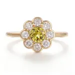 14k gold 1ct round lab grown diamond cluster engagement ring 1