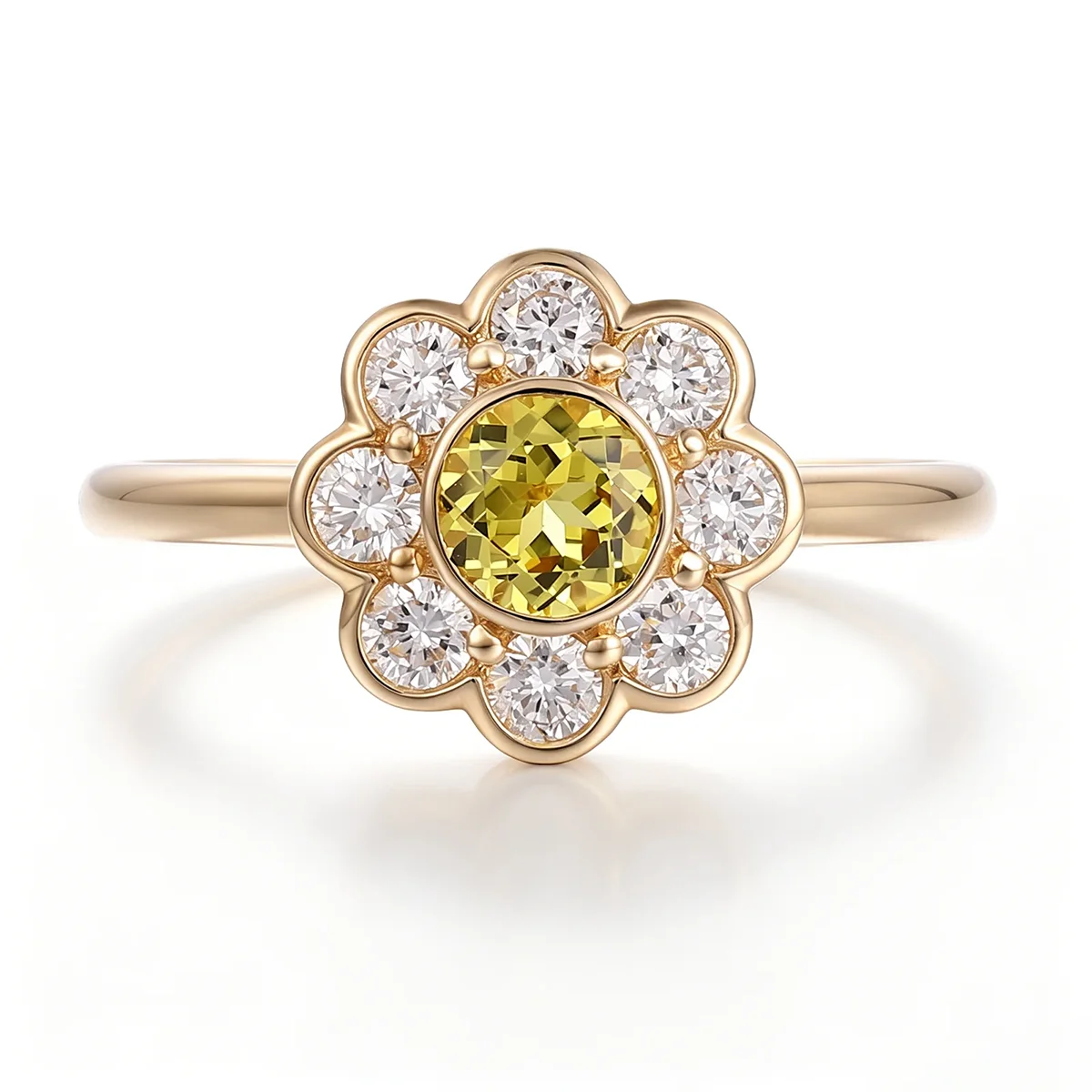 14k gold 1ct round lab grown diamond cluster engagement ring 1 14k gold 1ct round lab grown diamond cluster engagement ring 1