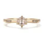 14k gold 1ct round lab grown diamond side stone engagement ring 1