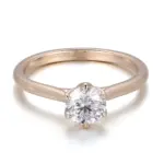 14k gold 1ct round lab grown diamond solitaire engagement ring 1