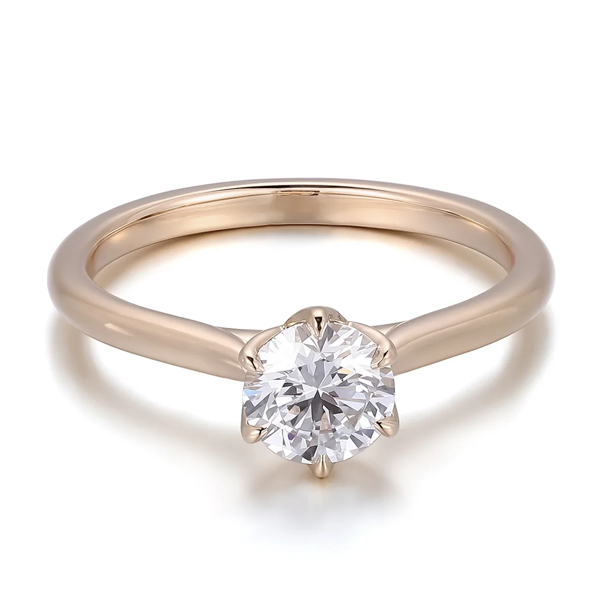 14k gold 1ct round lab grown diamond solitaire engagement ring 1 14k gold 1ct round lab grown diamond solitaire engagement ring 1
