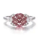 14k gold 2 2ct pink round sapphire cluster engagement ring 1