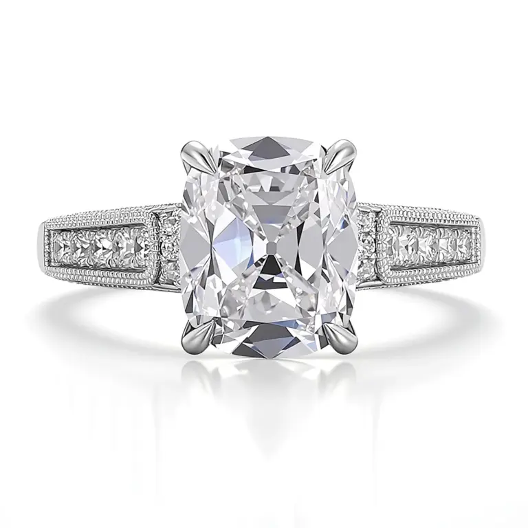 14k gold 2 5ct cushion lab grown diamond cluster engagement ring 1