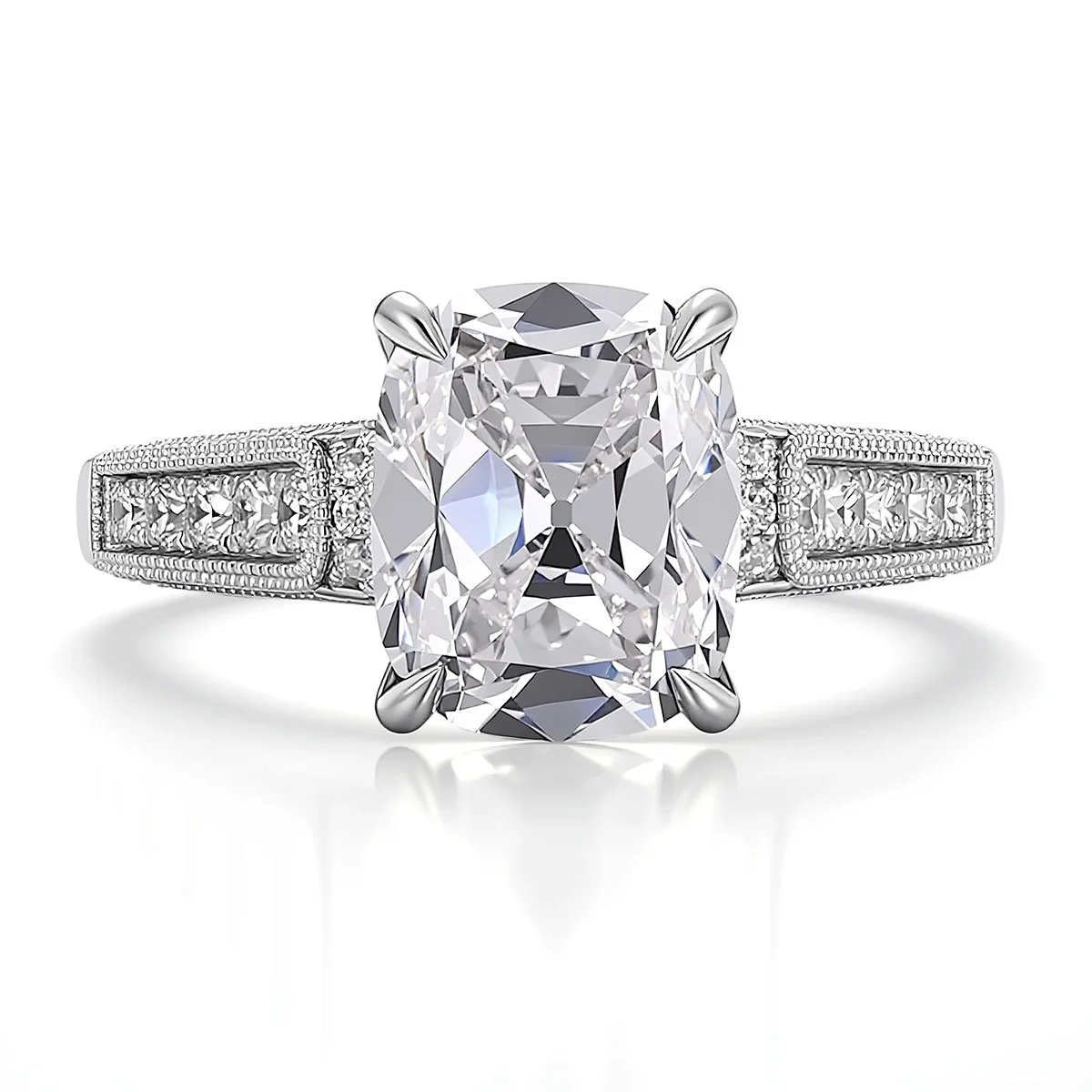14k gold 2 5ct cushion lab grown diamond cluster engagement ring 1 14k gold 2 5ct cushion lab grown diamond cluster engagement ring 1