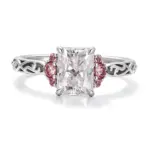 14k gold 2 5ct radiant lab grown diamond cluster engagement ring 1