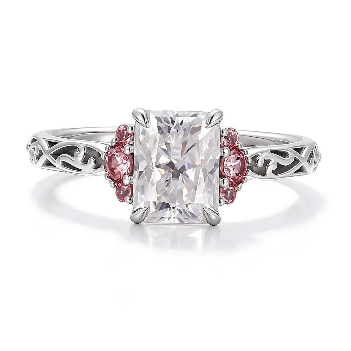 14k gold 2 5ct radiant lab grown diamond cluster engagement ring 1 14k gold 2 5ct radiant lab grown diamond cluster engagement ring 1