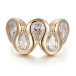 14k gold 2 6ct pear lab grown diamond cluster engagement ring 1