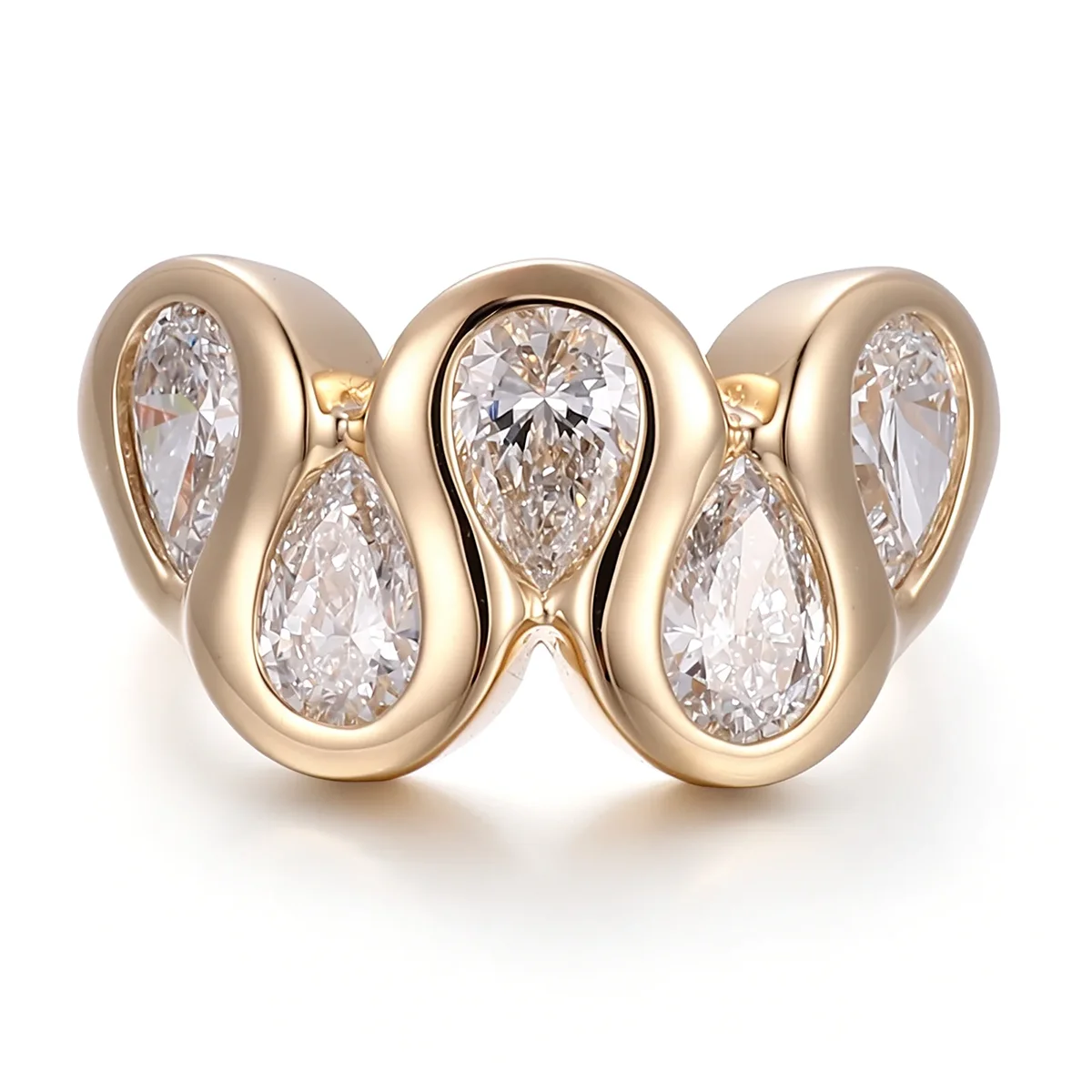 14k gold 2 6ct pear lab grown diamond cluster engagement ring 1 14k gold 2 6ct pear lab grown diamond cluster engagement ring 1