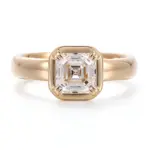 14k gold 2ct asscher sapphire solitaire engagement ring 1