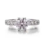 14k gold 2ct round lab grown diamond side stone engagement ring 1