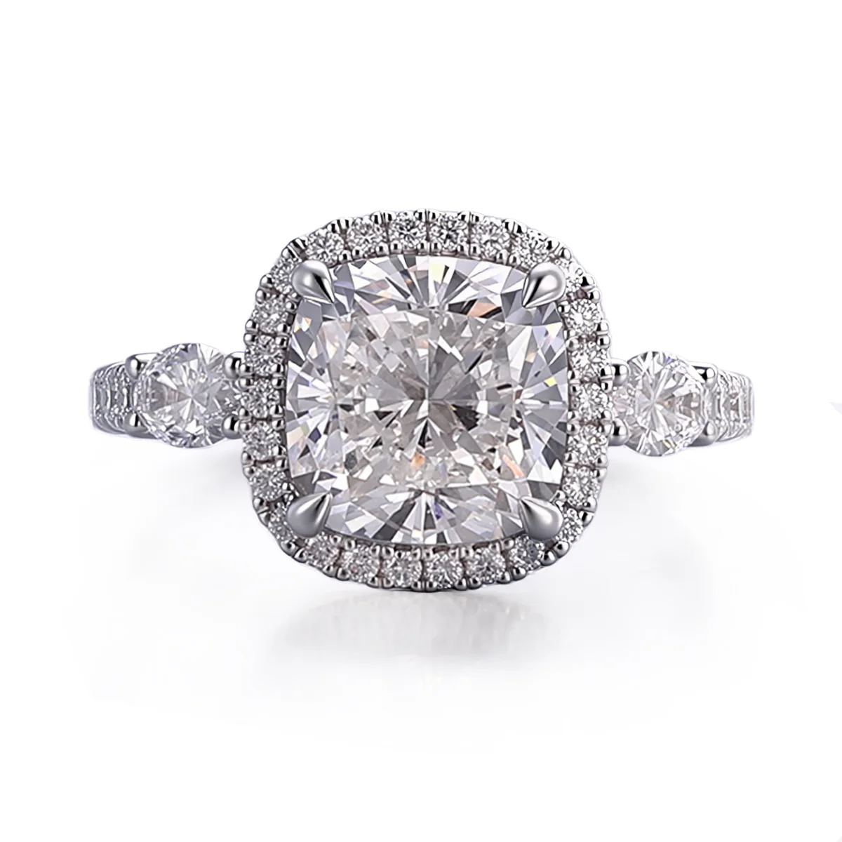 14k gold 3 5ct cushion lab grown diamond halo engagement ring 1 14k gold 3 5ct cushion lab grown diamond halo engagement ring 1