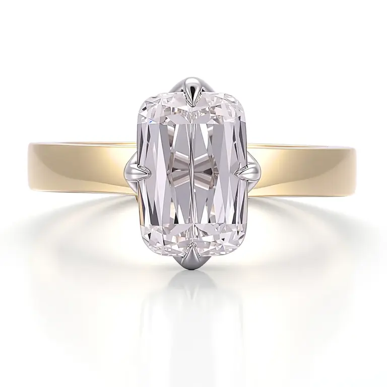 14k gold 3 5ct elongated cushion lab grown diamond solitaire engagement ring 1