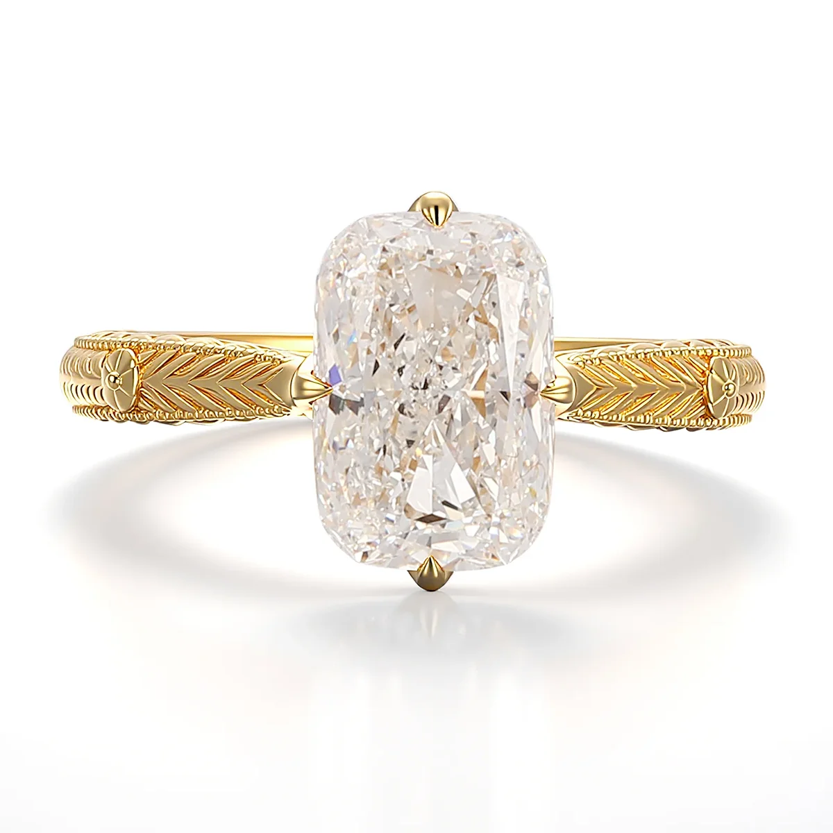 14k gold 3 5ct radiant lab grown diamond solitaire engagement ring 1 14k gold 3 5ct radiant lab grown diamond solitaire engagement ring 1