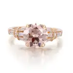 14k gold 3 5ct round lab grown diamond cluster engagement ring 1