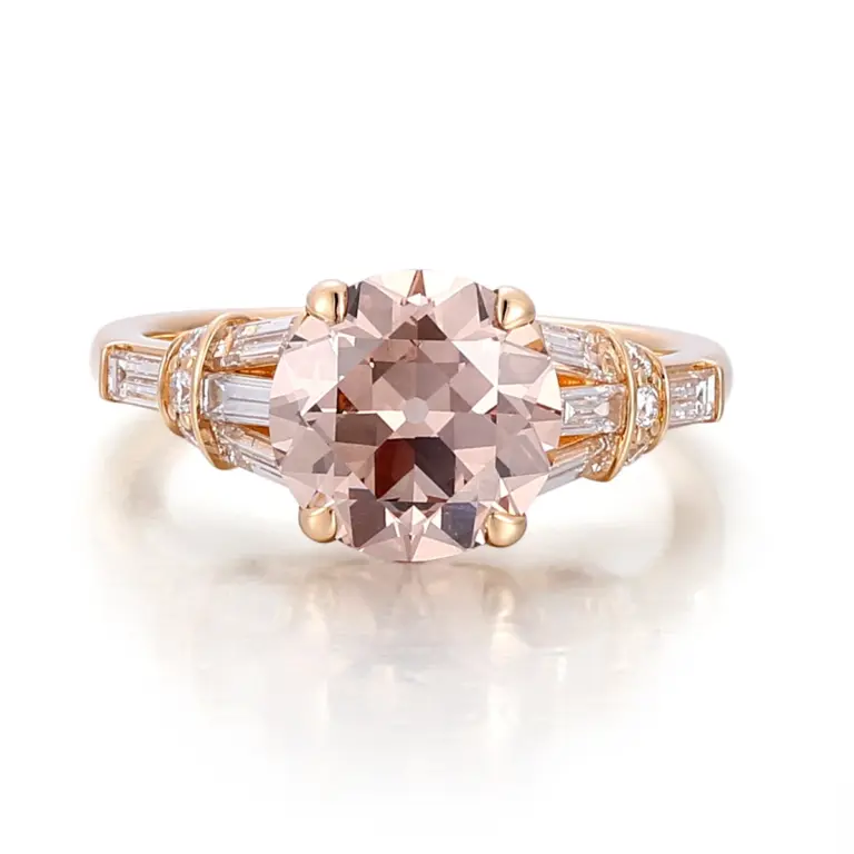 14k gold 3 5ct round lab grown diamond cluster engagement ring 1
