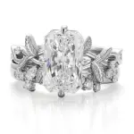 14k gold 3 7ct radiant lab grown diamond cluster engagement ring 1