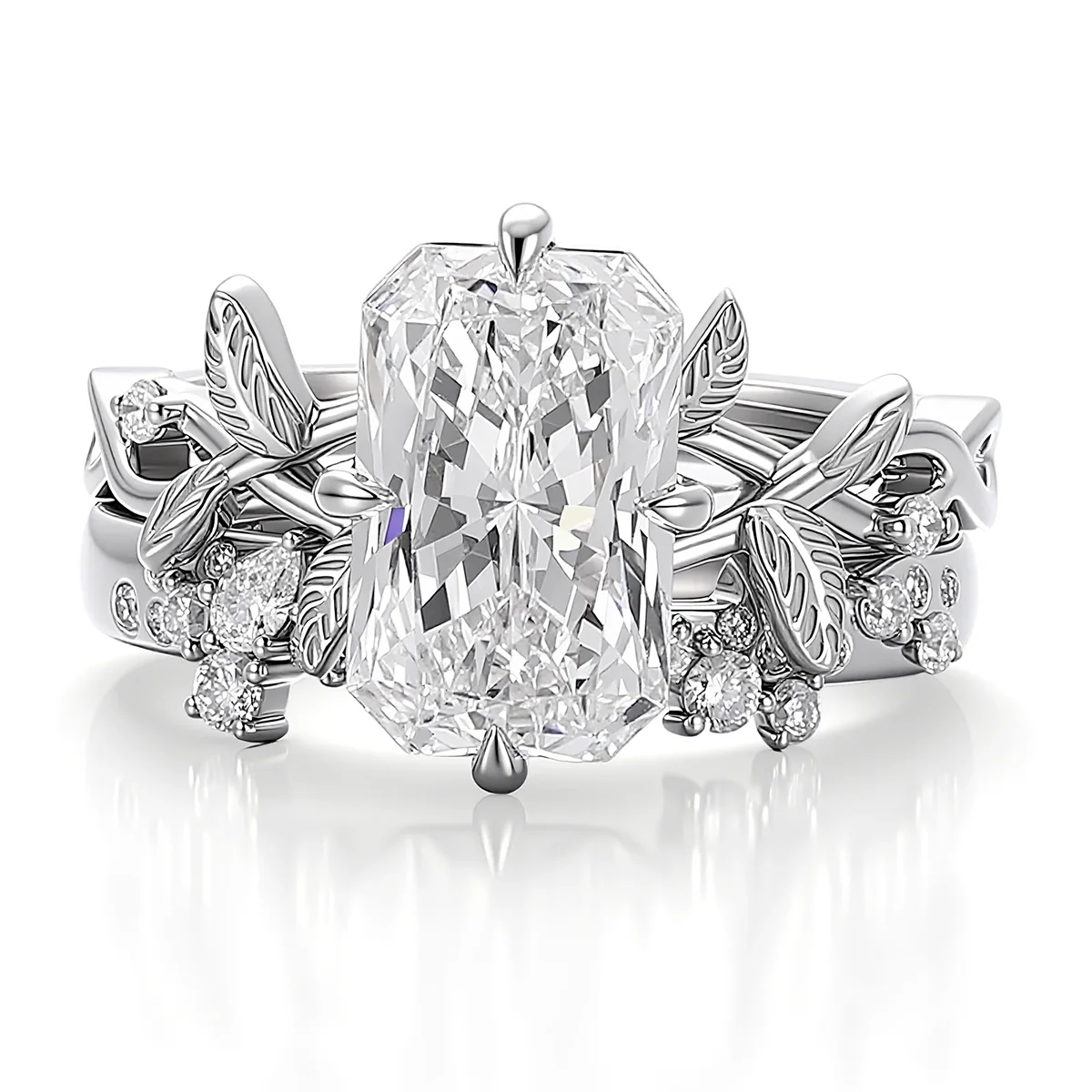 14k gold 3 7ct radiant lab grown diamond cluster engagement ring 1 14k gold 3 7ct radiant lab grown diamond cluster engagement ring 1